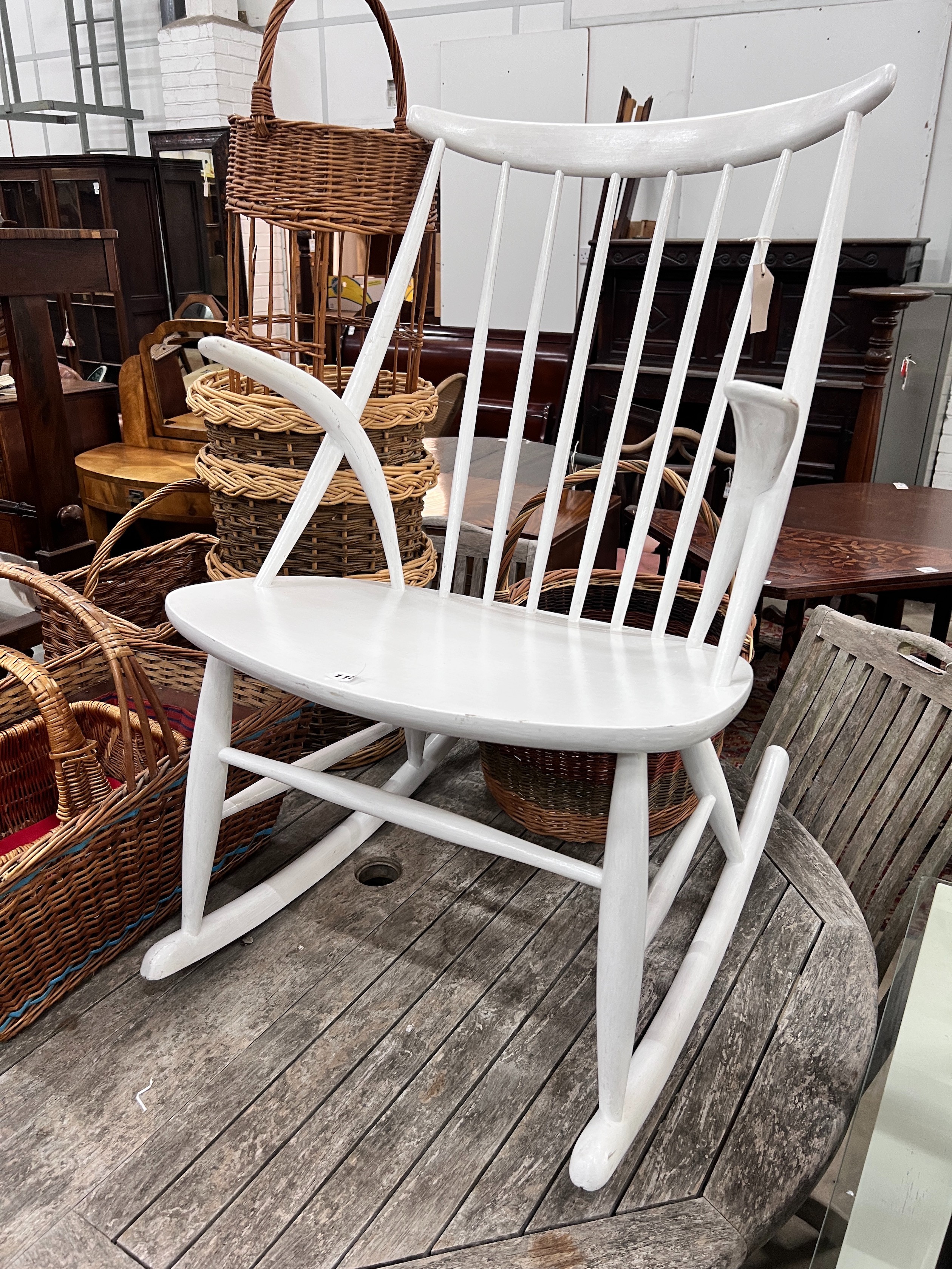 Illum Wikkelso - A painted rocking chair, width 55cm, depth 45cm, height 91cm *Please note the sale commences at 9am.
